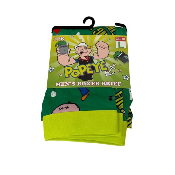Popeye Men’s Boxer Briefs L NWT Funny Graphic Novelty Underwear - Picture 1 of 4